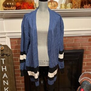 Blue and Black Women's Sweater